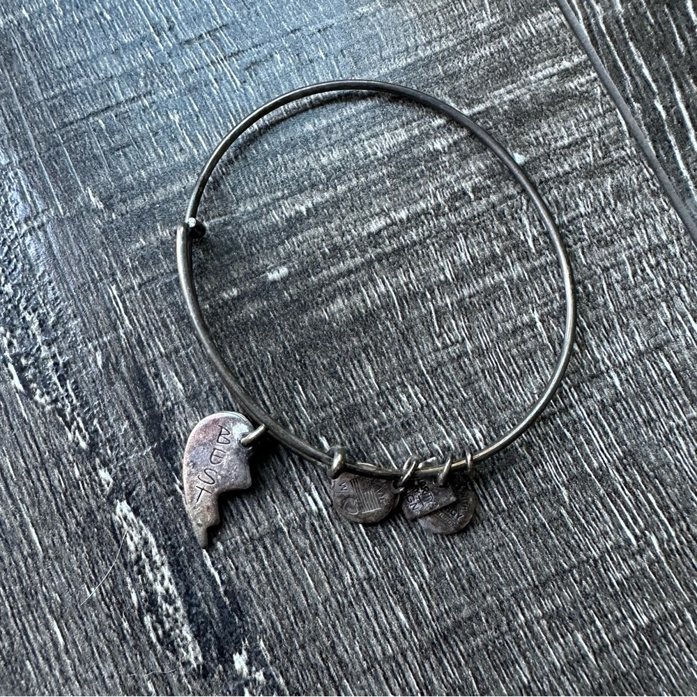 Alex and Ani "Best" Friends Half Heart Bangle - Silver